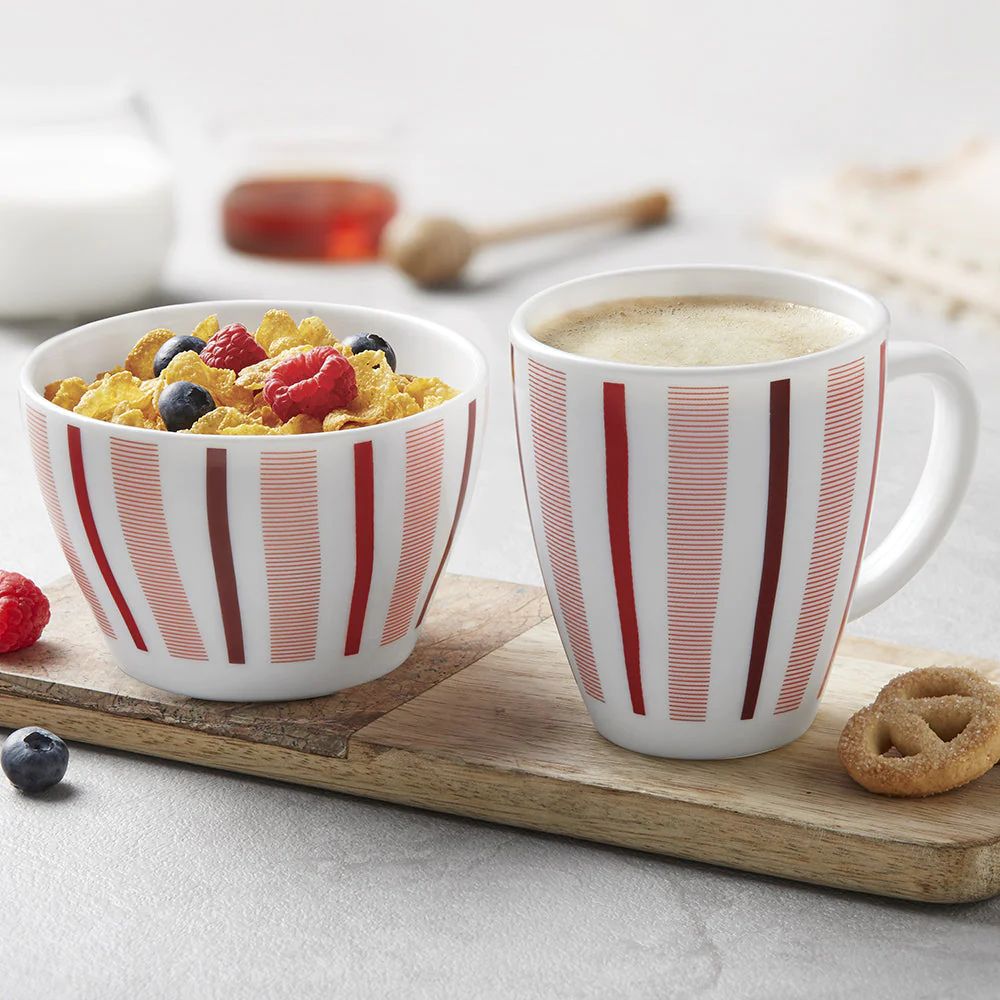 Larah by Borosil Breakfast Set - Snack Bowl 515 ML + Mug 390 ML - 5