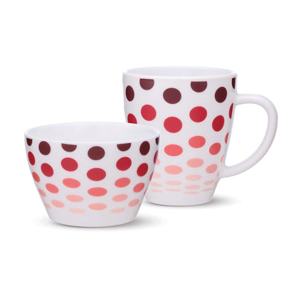 Larah by Borosil Breakfast Set - Snack Bowl 515 ML + Mug 390 ML - 12