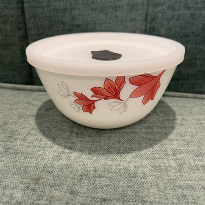 Larah by Borosil Opalware Ruby 500 ML Mixing Bowl with Lid-3