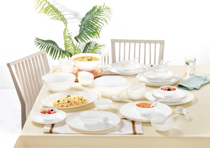 Larah by Borosil Gold Line Kohinoor Series Opalware Dinner Set - 2