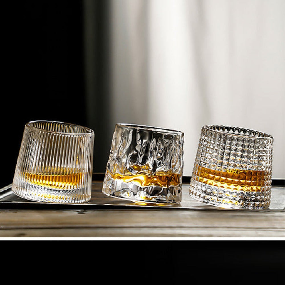 Modern Art Crystal Ripple Drinking Glass - 1
