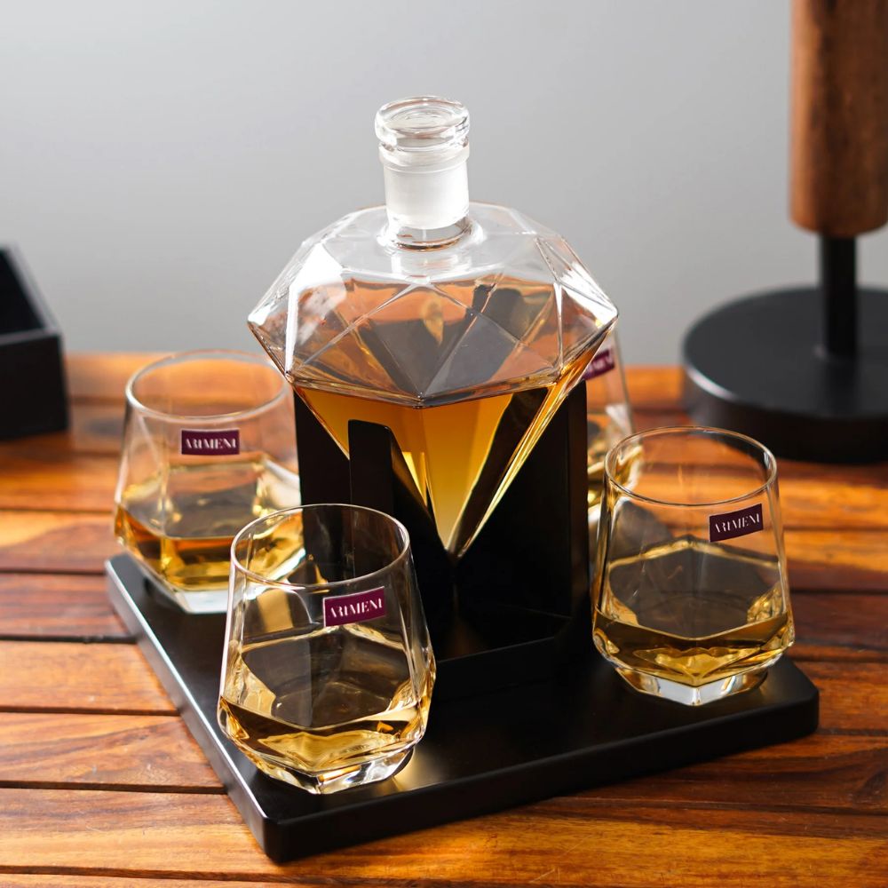 The Artment The Savant Diamond Whiskey Decanter Set - 3