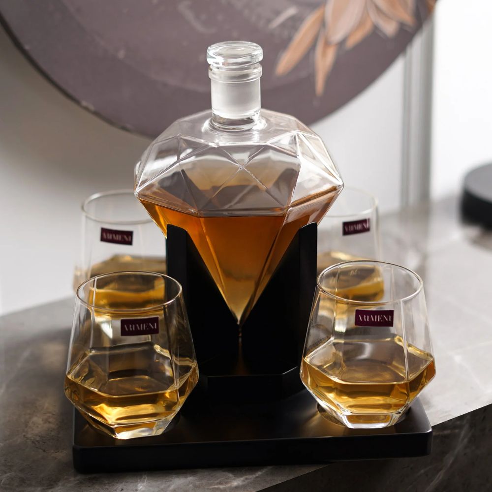 The Artment The Savant Diamond Whiskey Decanter Set - 4