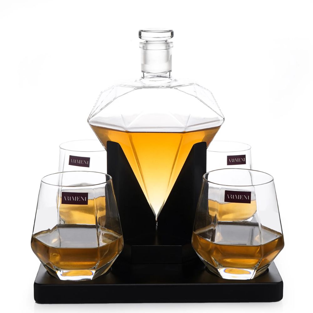 The Artment The Savant Diamond Whiskey Decanter Set - 8