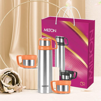 Milton Rejoice Gift Set - Stainless Steel 500 ML Flask + Stainless Steel 110 ML Mug - 10