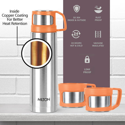 Milton Rejoice Gift Set - Stainless Steel 500 ML Flask + Stainless Steel 110 ML Mug - 11