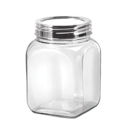 Treo Square Glass Storage Jar with Steel Lid - 6