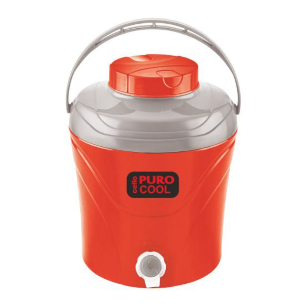 Cello Puro Cool Plastic Insulated Water Jug - Orange - 10 Litre - 6