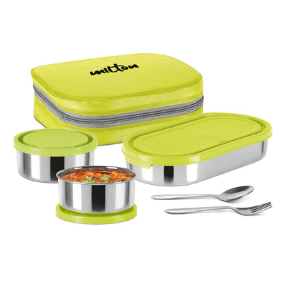 Milton Cubite Stainless Steel Tiffin with 3 Containers - 3