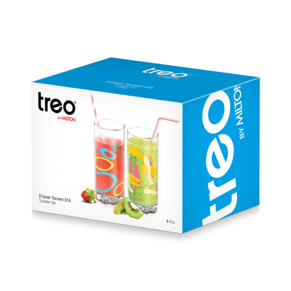 Treo by Milton 316 Dziner Torrent Tumbler | Transparent | Set of 6 Pcs