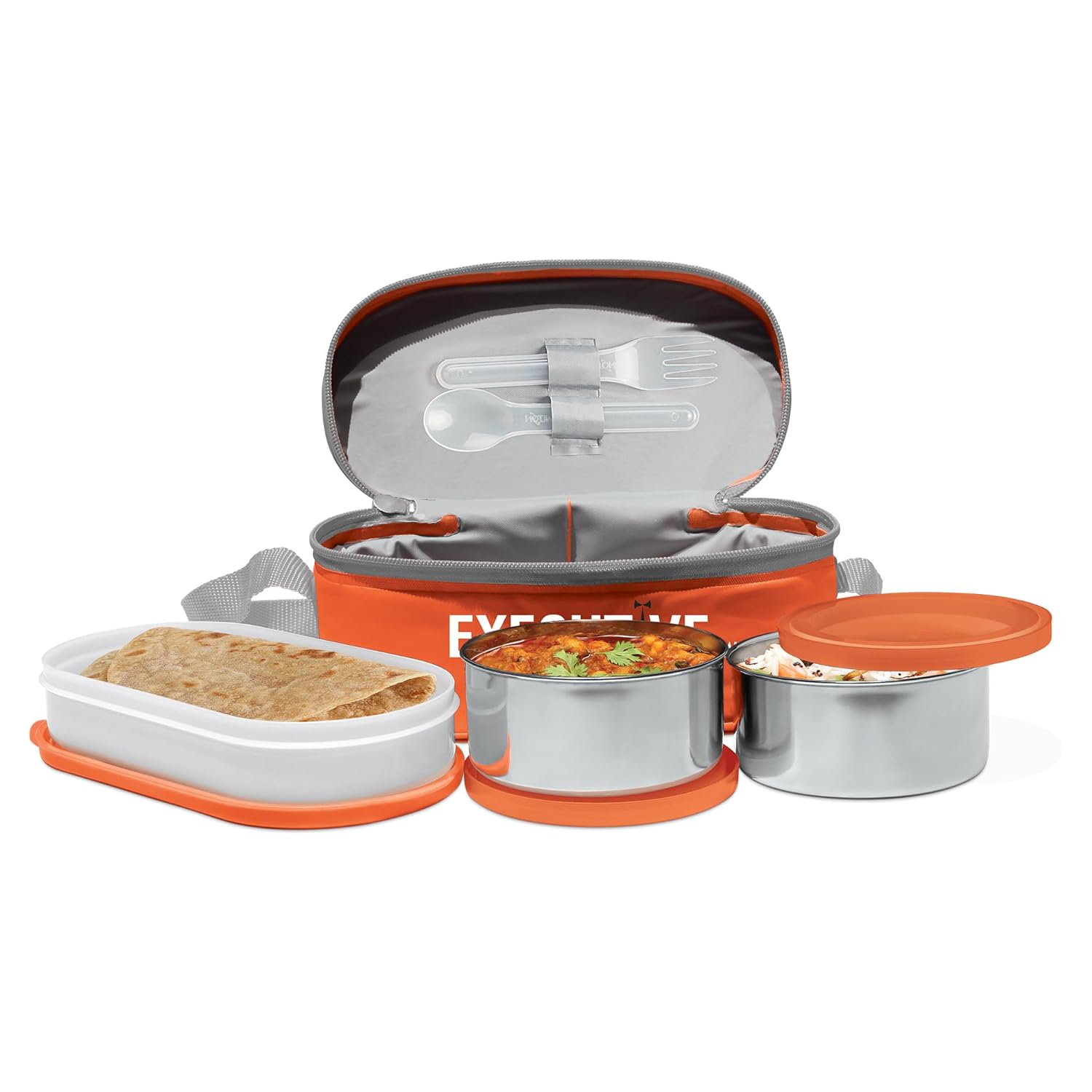 Milton Stainless Steel Executive Lunch Insulated Tiffin | 3 Stainless Steel Containers