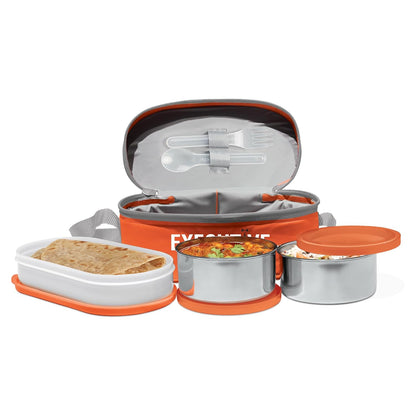 Milton Stainless Steel Executive Lunch Insulated Tiffin | 3 Stainless Steel Containers