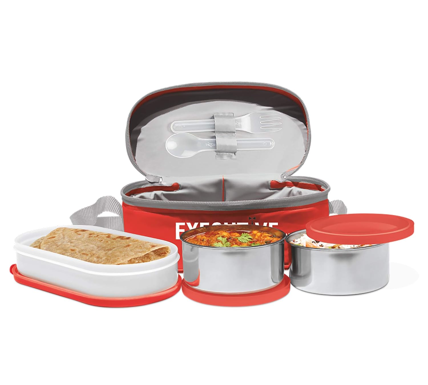 Milton Stainless Steel Executive Lunch Insulated Tiffin | 3 Stainless Steel Containers