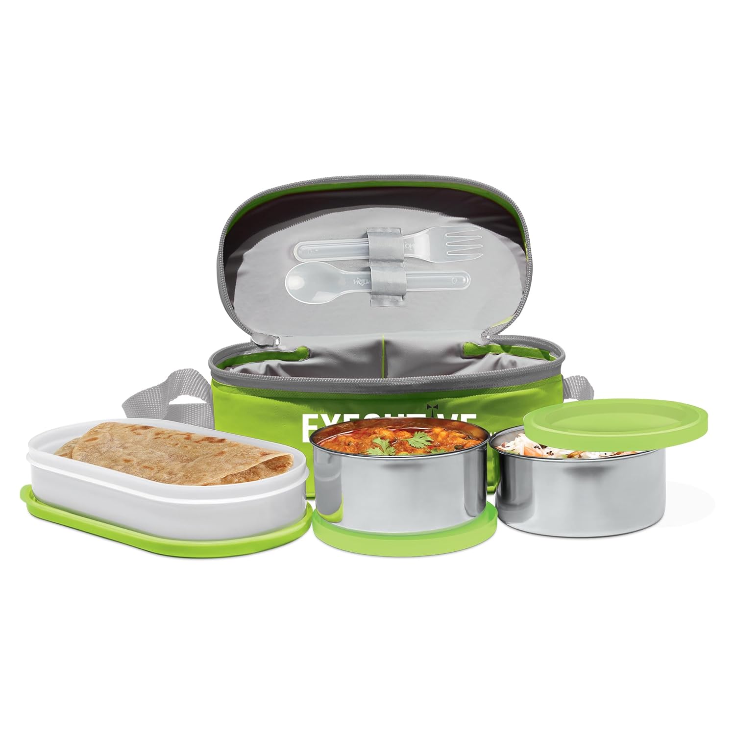 Milton Stainless Steel Executive Lunch Insulated Tiffin | 3 Stainless Steel Containers