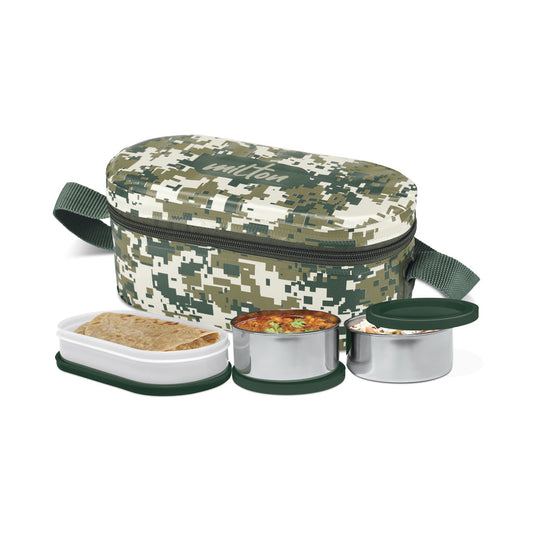 Milton Stainless Steel Executive Lunch Insulated Tiffin | 3 Stainless Steel Containers