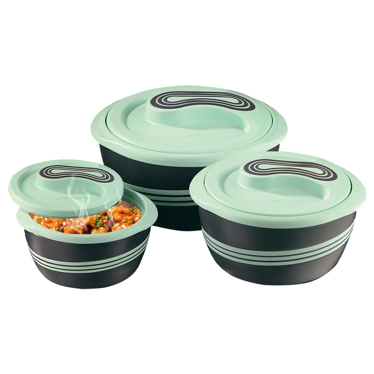 Pinnacle Palazio Matt Insulated Casserole Set of 3 - Stylish and Durable Food Warmer Set to Keep Your Meals Hot and Fresh for Hours