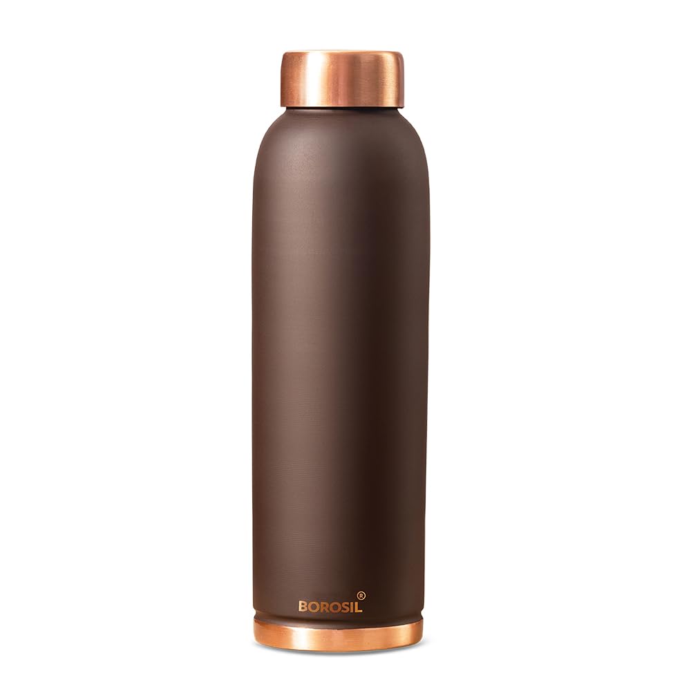 Borosil Eco 1000 ML Powder Coated Matte Finish Copper Bottle - 12