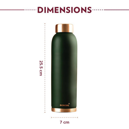 Borosil Eco 1000 ML Powder Coated Matte Finish Copper Bottle - 10