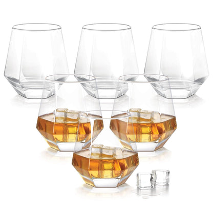 Treo by Milton Hexa On The Rocks 300 Glass Tumbler | Transparent | Set of 6 Pcs