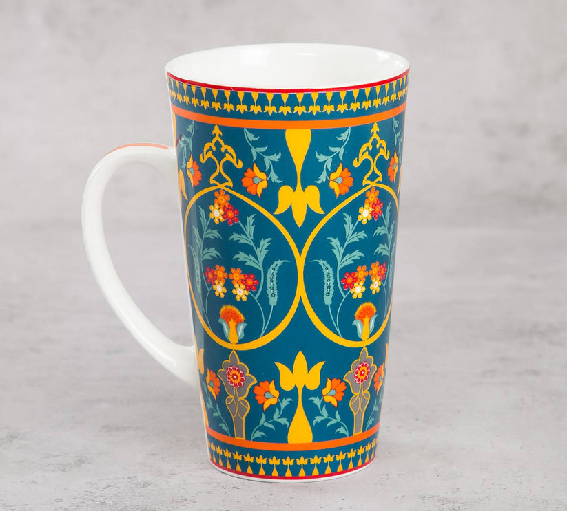 India Circus Swirling Safari Tall Milk/Coffee Mugs | 600 ml | Set of 2 Pcs