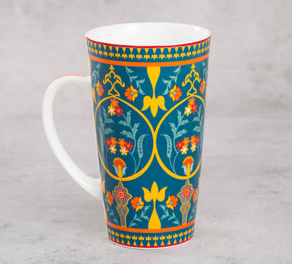 India Circus Swirling Safari Tall Milk/Coffee Mugs | 600 ml | Set of 2 Pcs