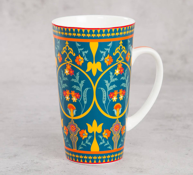 India Circus Swirling Safari Tall Milk/Coffee Mugs | 600 ml | Set of 2 Pcs