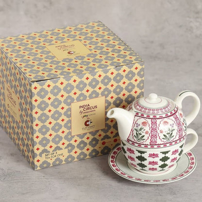 India Circus Floral Fountain Tea for One | Tea Set | Set of 3 Pcs-5