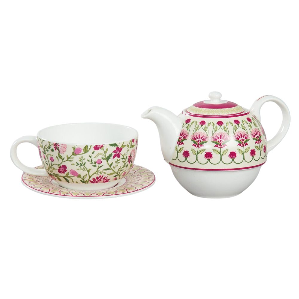 India Circus Rose Mallow Tea for One | Tea Set | Set of 3 Pcs-2