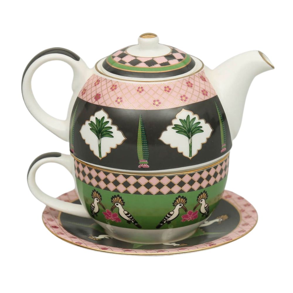 India Circus Cacatua Galerita's Realm Tea for One | Tea Set | Set of 3 Pcs-5