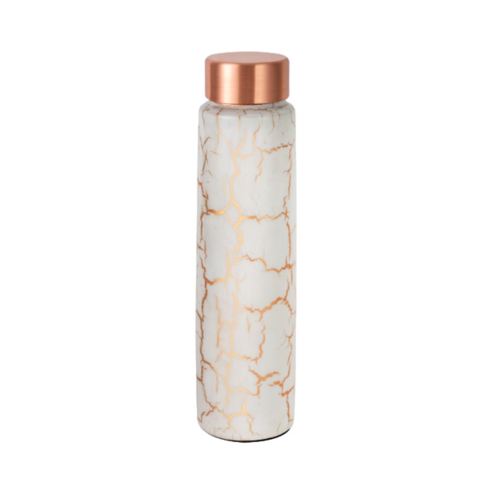 LaCoppera Copper Slanty Crack Marble 950 ML Water Bottle - 1