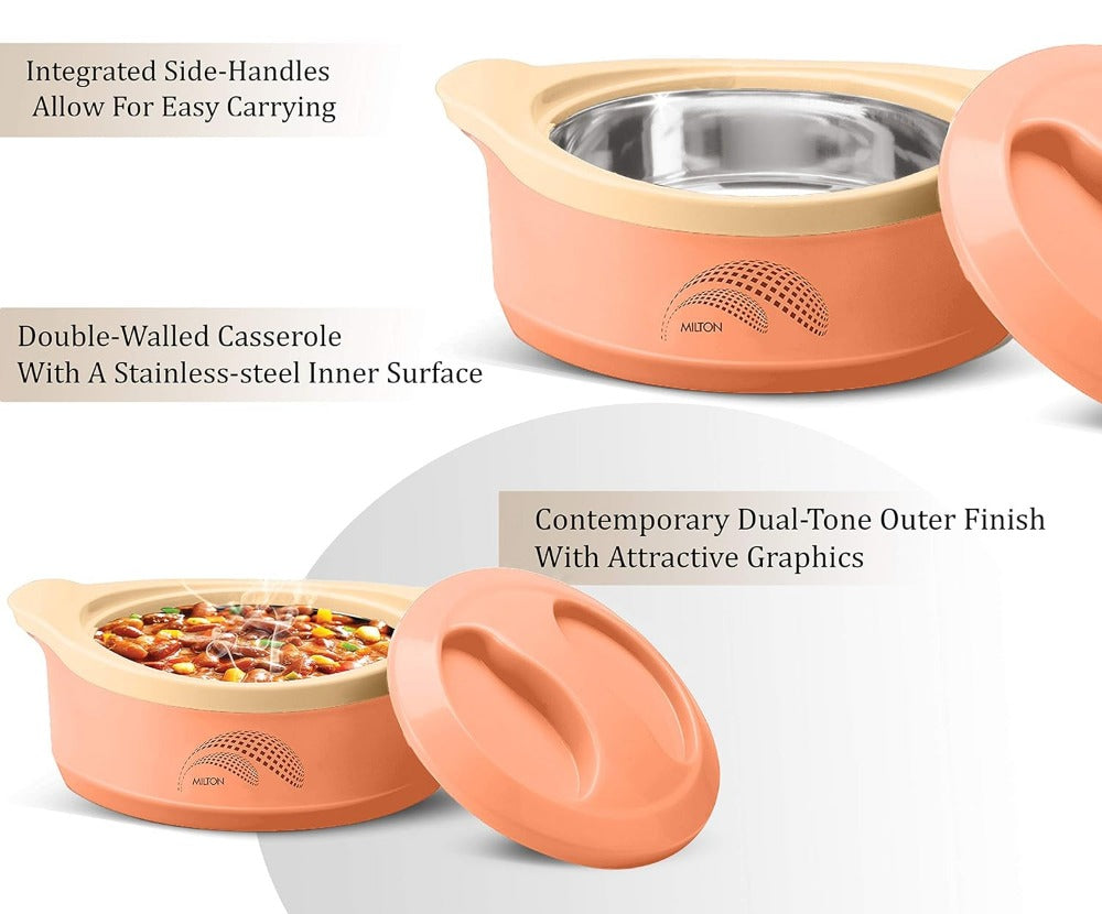 मिल्टन मार्वल 500 इनर स्टील कैसरोल के साथ | ऑरेंज | 1 पीस