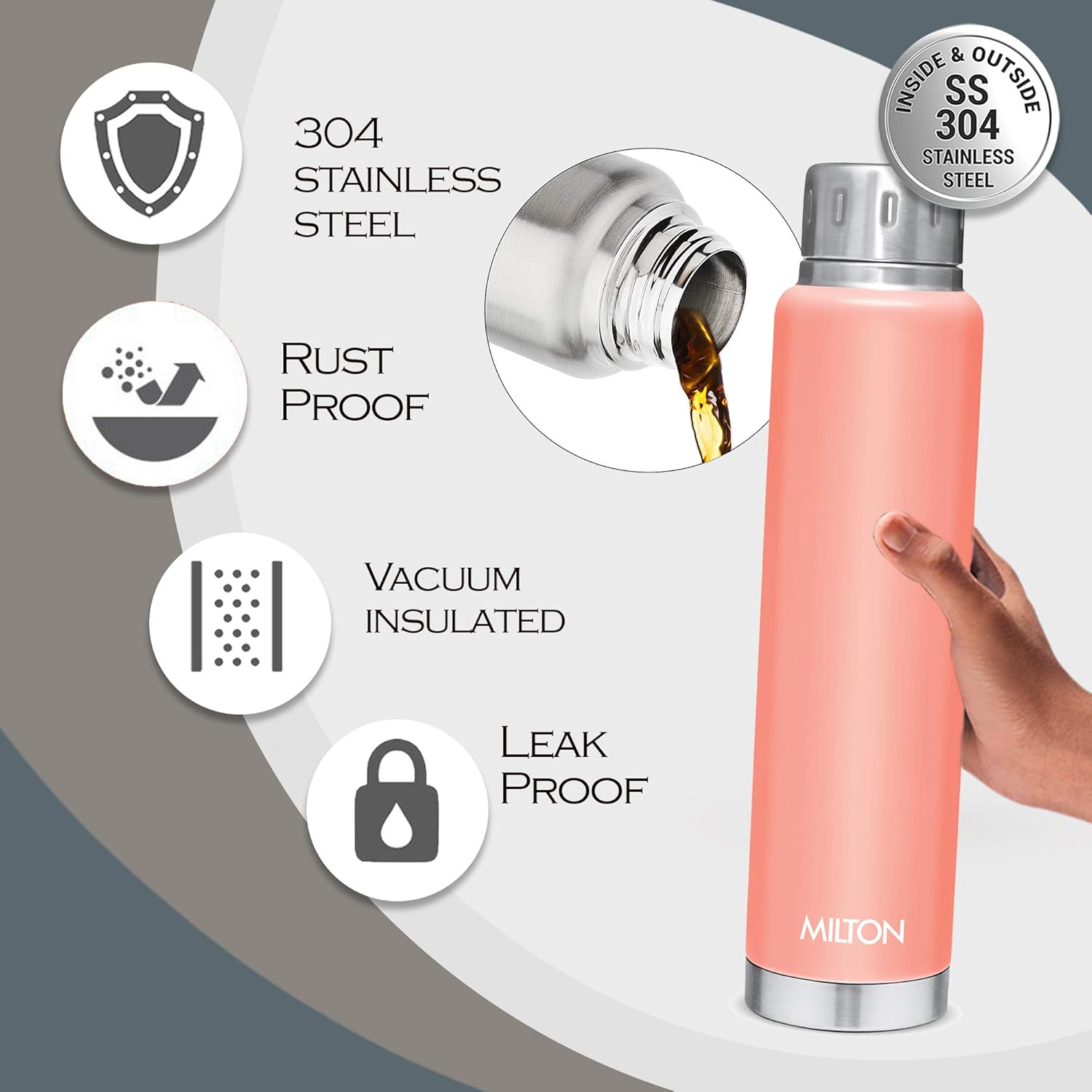 Milton Elfin Thermosteel 24 Hours Hot and Cold Water Bottle | 1 Pc