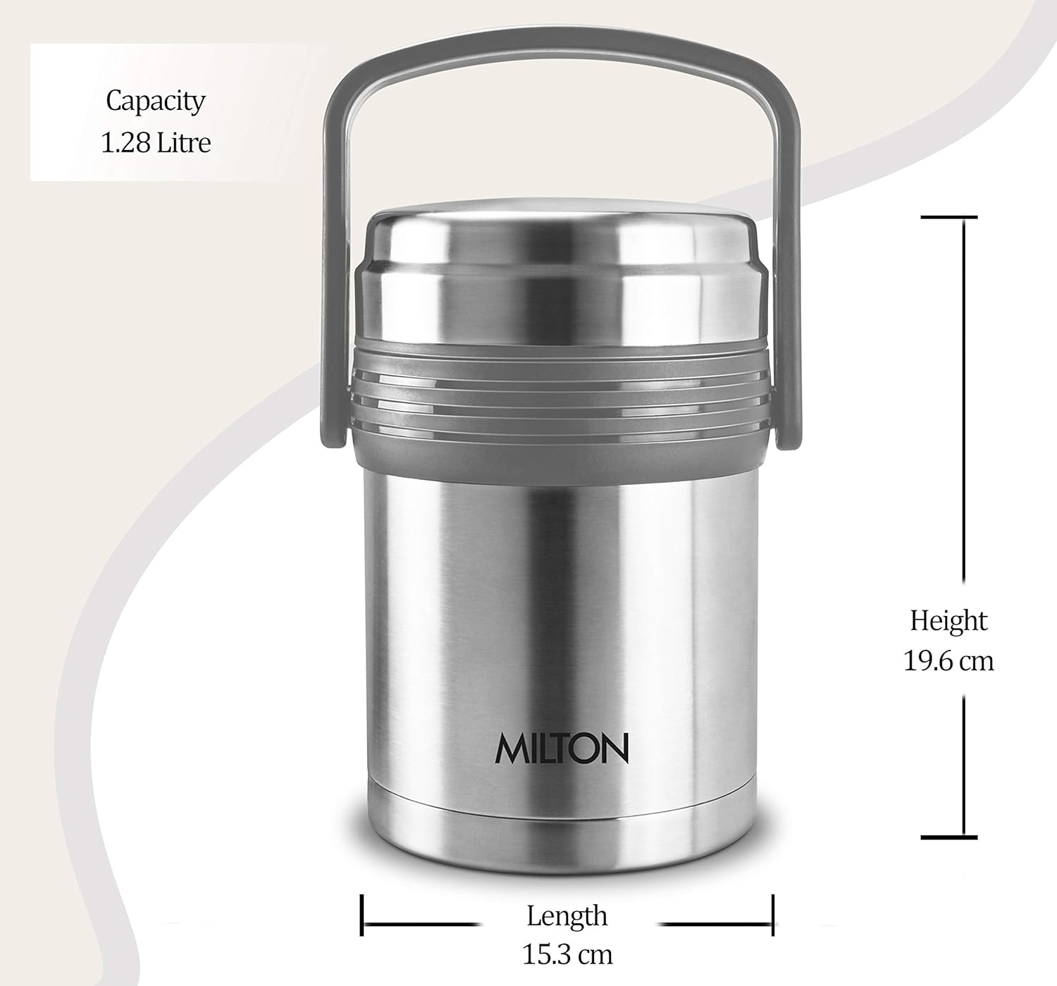 Milton Opus Stainless Steel Tiffin Box | Silver & Black