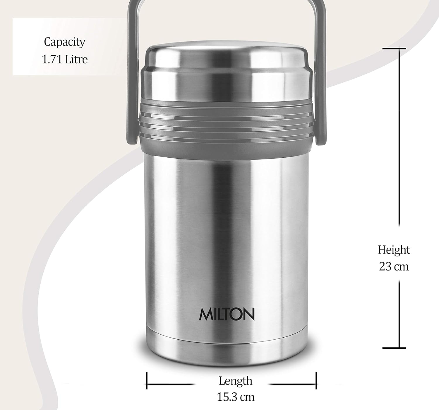 Milton Opus Stainless Steel Tiffin Box | Silver & Black