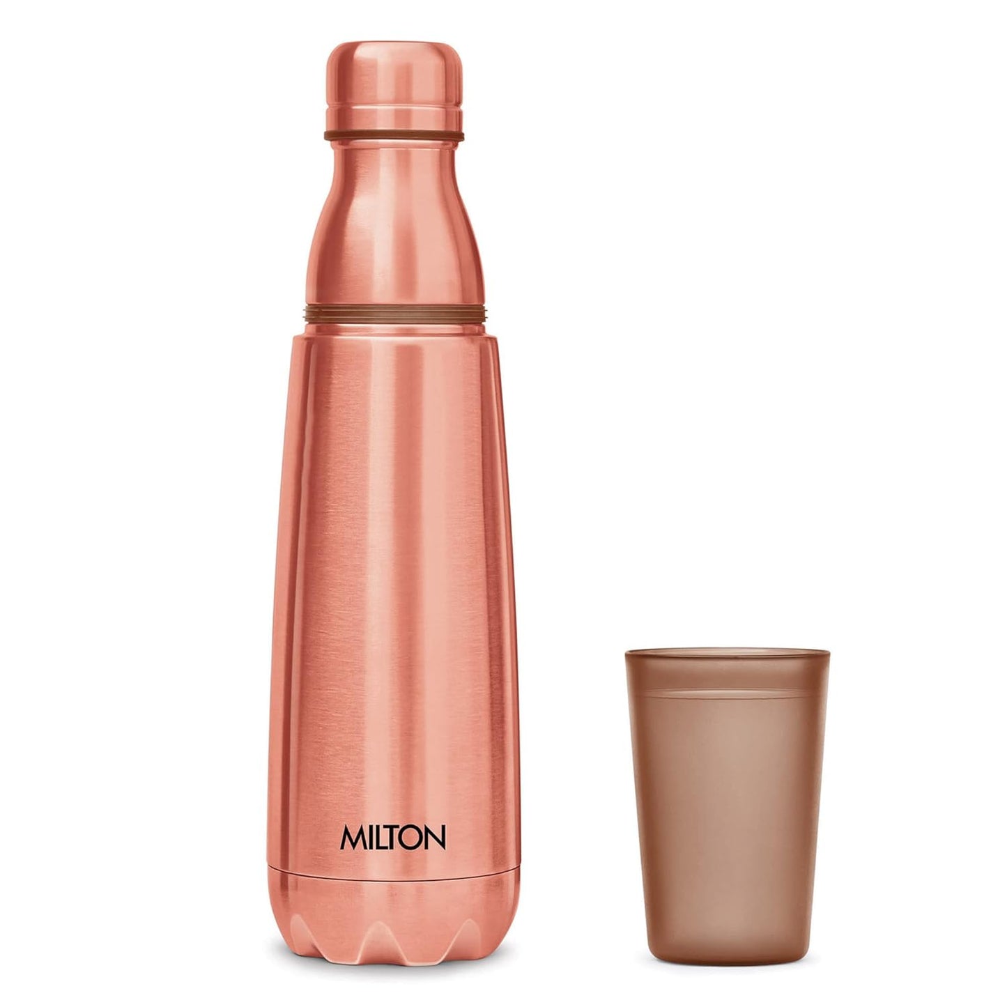 Milton Vertex Thermosteel Water Bottle with Unbreakable Plastic Tumbler | 1 Pc