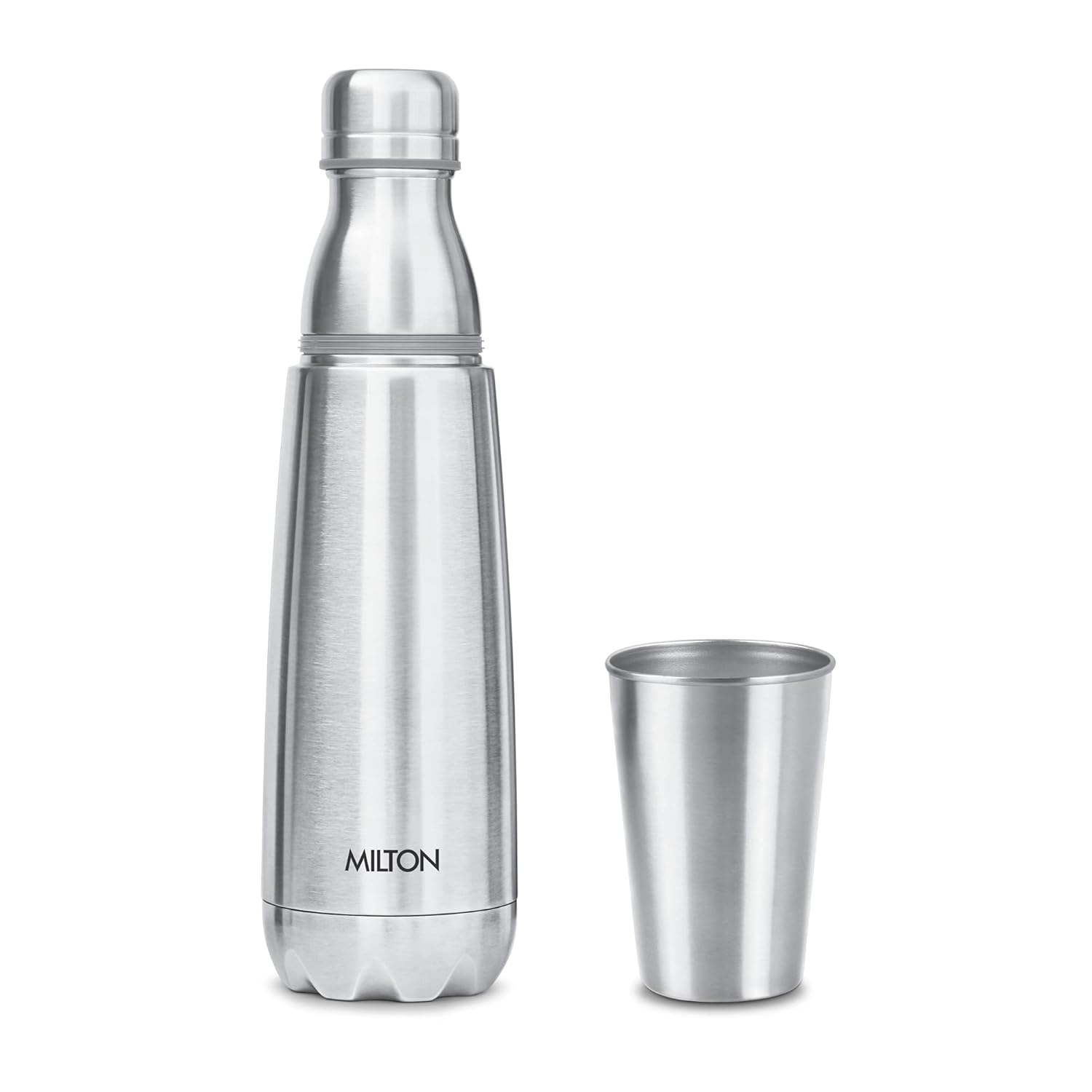 Milton Vertex Steel Thermosteel Hot or Cold Water Bottle with Tumbler | 1 Pc