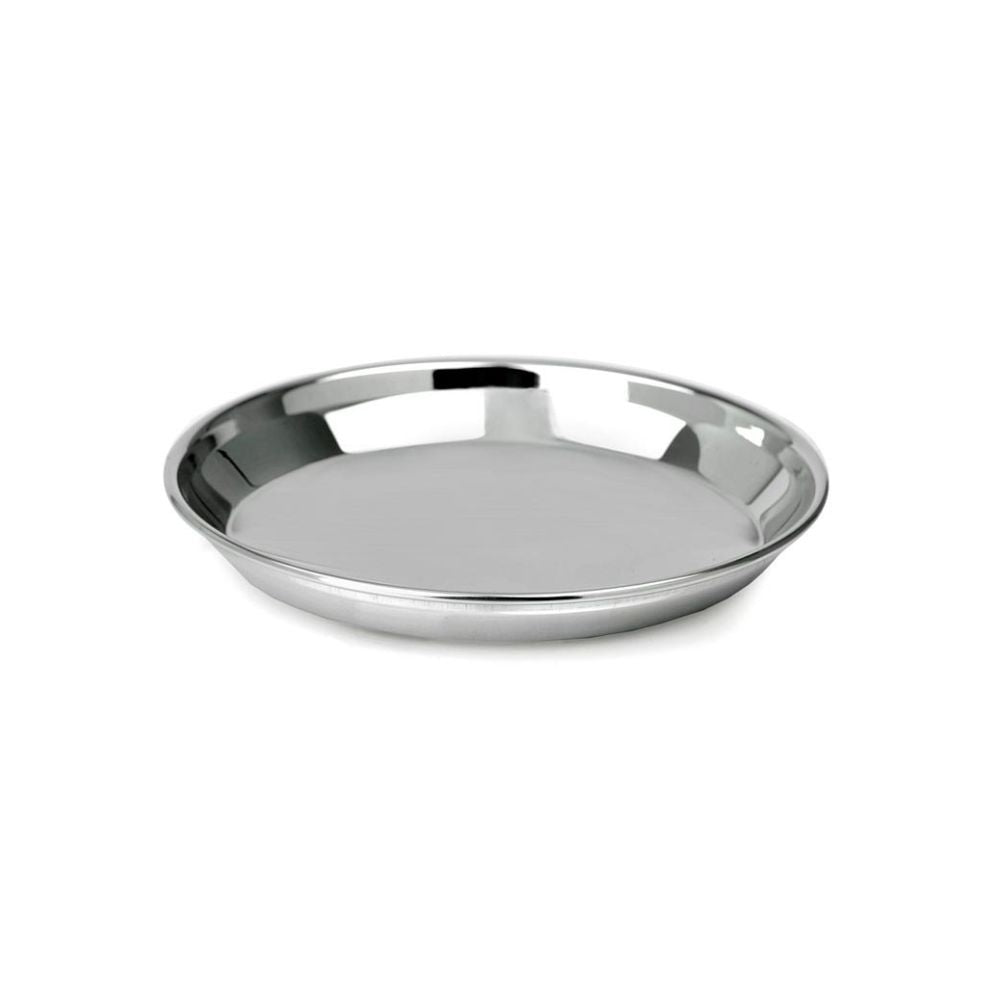 Mirror Stainless Steel Kanchan Bogi Halwa Plate - 1