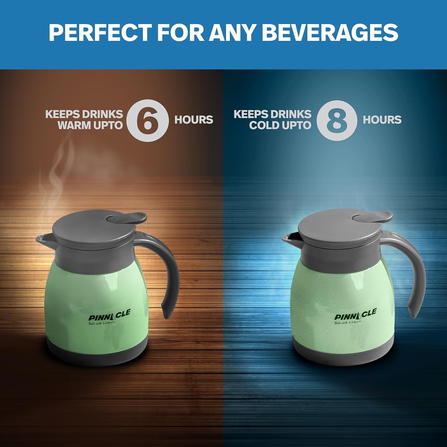 Pinnacle Parisa 3-Piece Thermal Set: Vacuum Insulated Carafe (500ml) & Inner Stainless Steel Casseroles (1000ml & 2000ml) | Hot Box, Roti Box & Thermos Flask | Premium Food Storage Solution