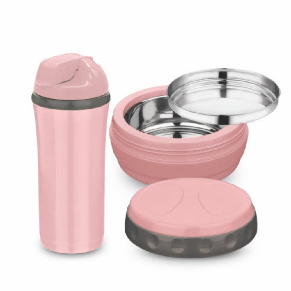 Asian Bite & Sip Insulated Souvenir Set - 400 ML Flask + 450 ML Tiffin - 2