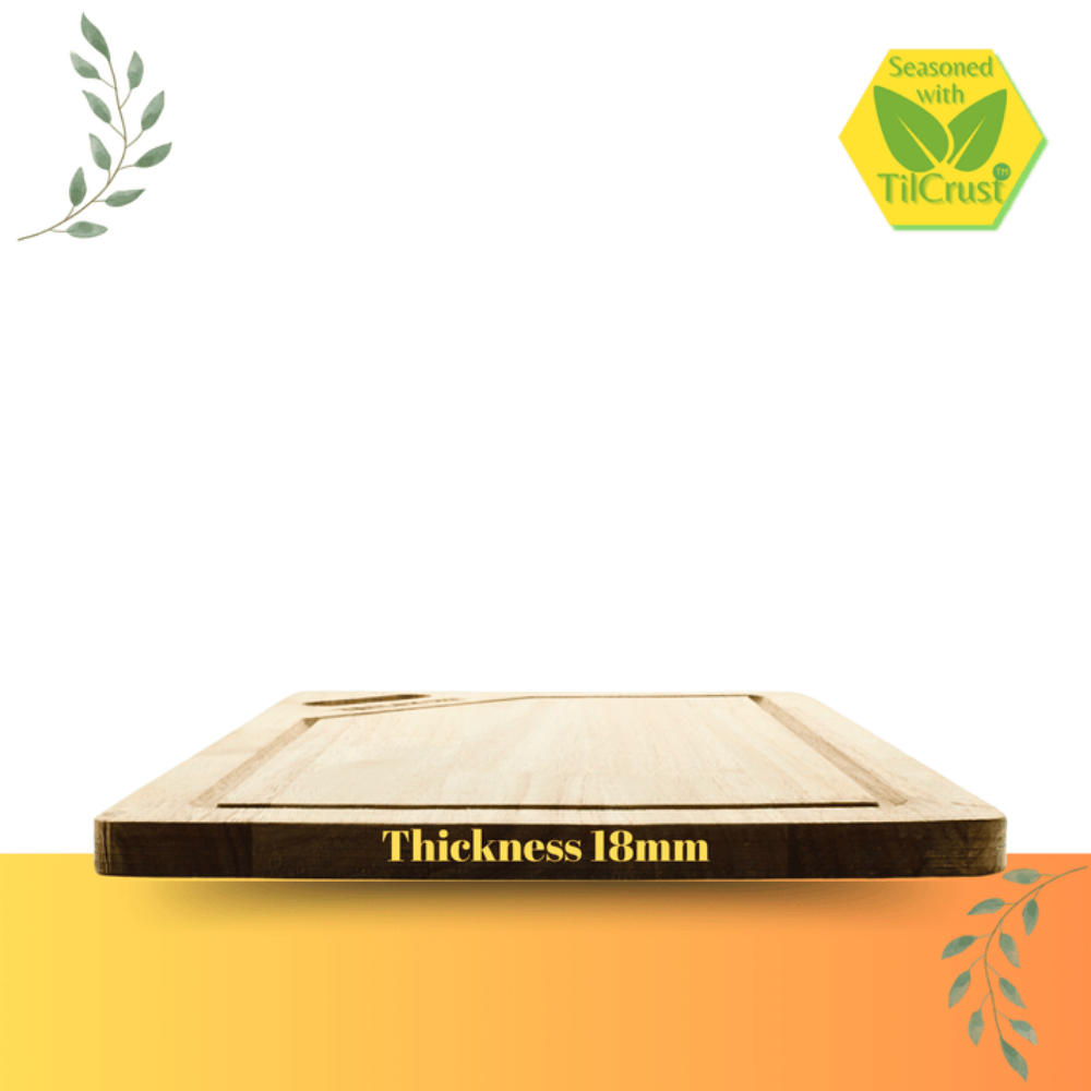 Trilonium Rubberwood Cutting Chopping board 15.5 inches | Brown - 3