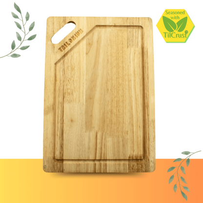 Trilonium Rubberwood Cutting Chopping board 15.5 inches | Brown - 3