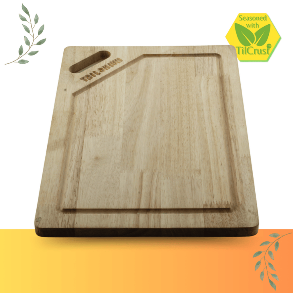 Trilonium Rubberwood Cutting Chopping board 15.5 inches | Brown - 5