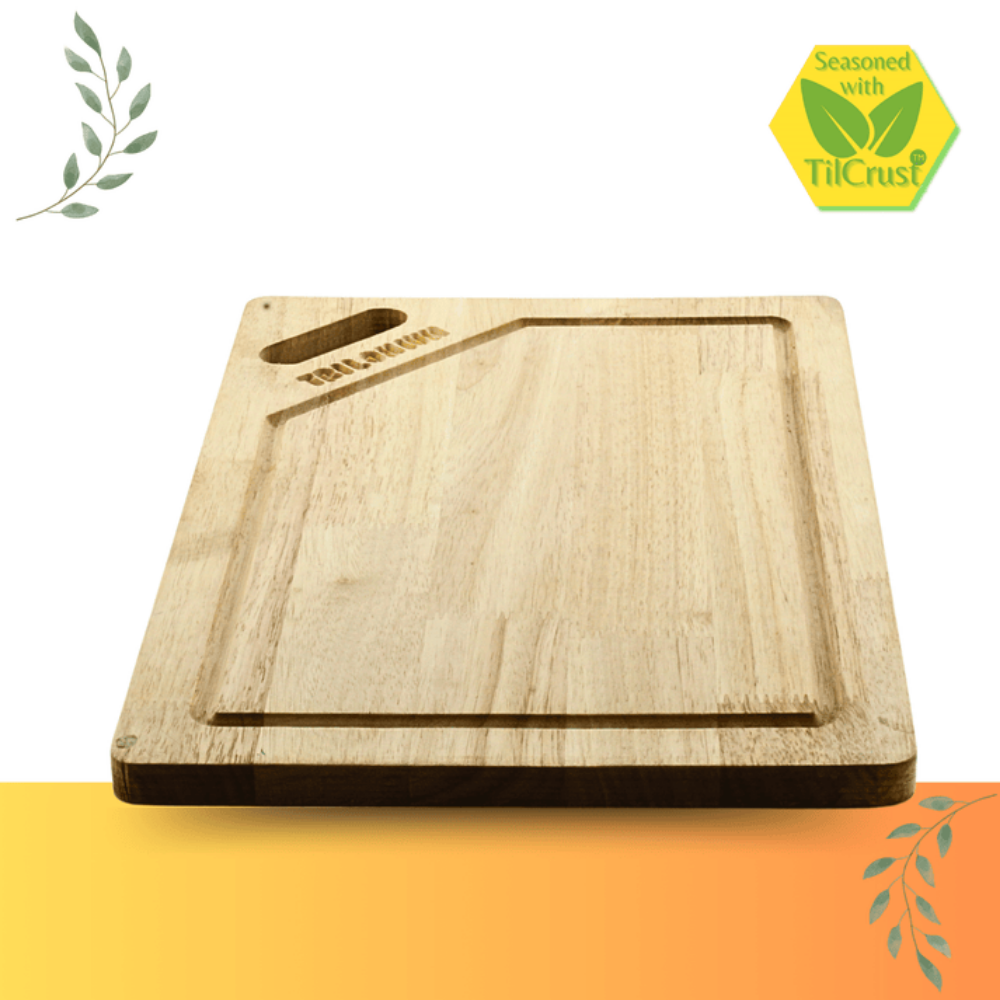 Trilonium Rubberwood Cutting Chopping board 15.5 inches | Brown - 6