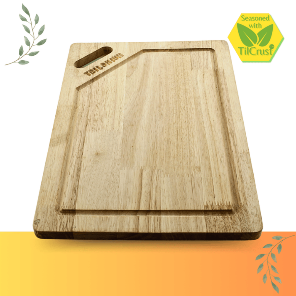 Trilonium Rubberwood Cutting Chopping board 15.5 inches | Brown - 7