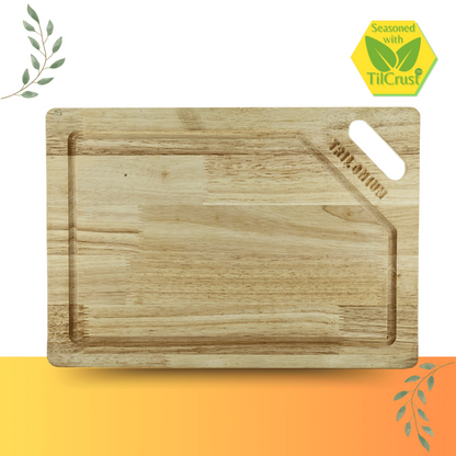 Trilonium Rubberwood Cutting Chopping board 15.5 inches | Brown - 1