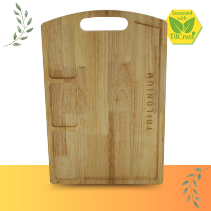 Trilonium Rubberwood Cutting Chopping board 17.25 Inches | Brown - 5