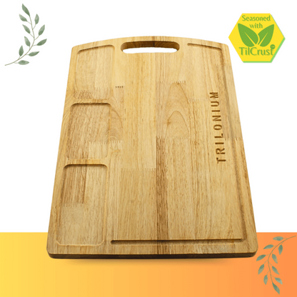 Trilonium Rubberwood Cutting Chopping board 17.25 Inches | Brown - 7