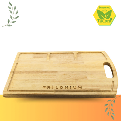 Trilonium Rubberwood Cutting Chopping board 17.25 Inches | Brown - 8