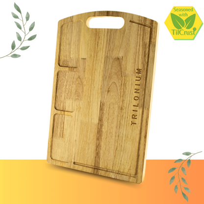 Trilonium Rubberwood Cutting Chopping board 17.25 Inches | Brown - 1