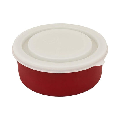 RasoiShop Stainless Steel Round Dabba with Plastic Lid - 3